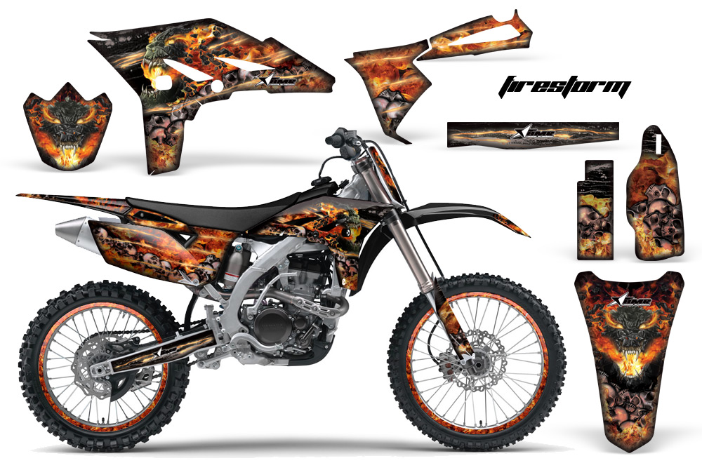 Yamaha YZ250F 2010 Graphics Kit FIRESTORM-BLACK-NP